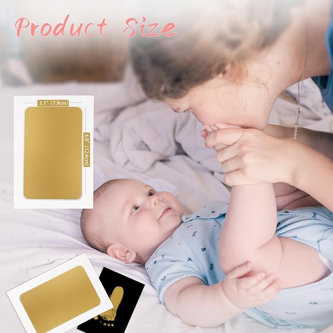 4-Pack Baby Footprint Kits,Inkless Hand and Footprint Kit,Clean Touch Baby Handprints and Footprints Kits,No Mess Ink Pad for Baby Hand and Footprints,Baby Shower Gifts for New Moms-CubbioJoy