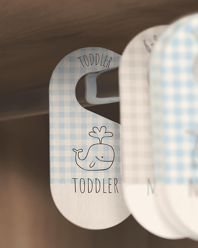 Baby Closet Dividers - Blue Baby Clothes Organizer for Nursery Decor, Storage & Organization - 8 Size Closet Dividers for Hanging Clothes, Gender Neutral Nursery Must Haves & Essentials-CubbioJoy