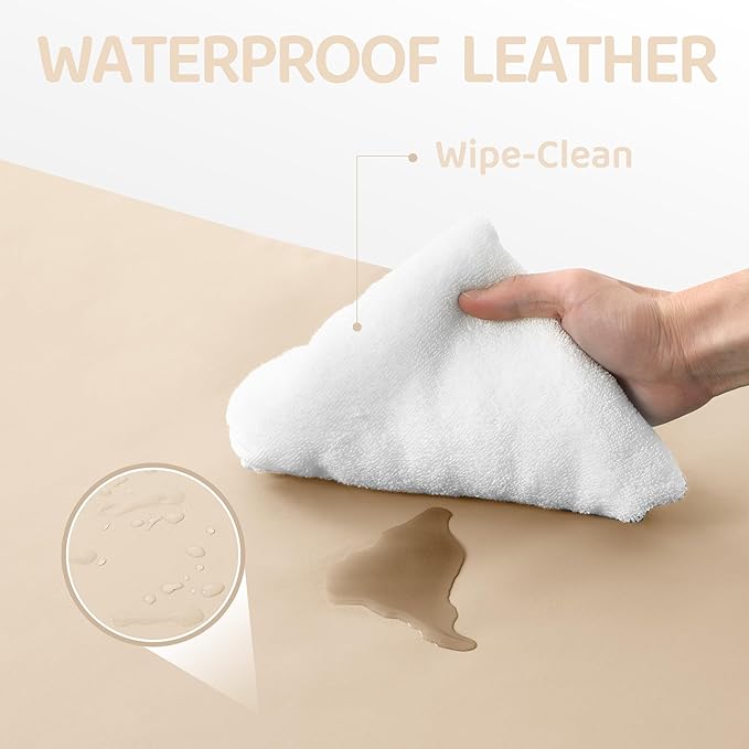 Bella’s Friends Foldable Baby Play Mat for Floor, 50"x50" Vegan Leather Playpen Mat, 1.2" Extra Thick Foam, Non-Toxic, Wipe-Clean, Travel-Ready, Non-Slip Crawling Mat for Kids Toddlers&Infants, Beige-CubbioJoy