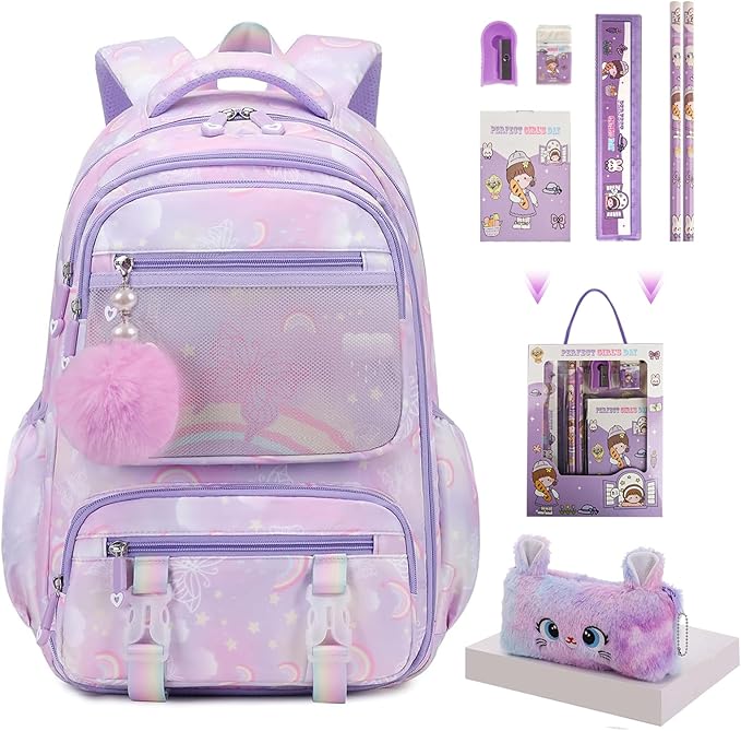 Aesthetic Kawaii Rainbow Backpack-CubbioJoy