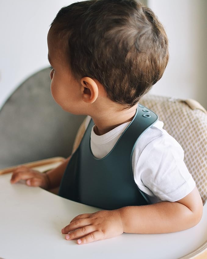 BEABA Silicone Baby Bib, Made with Soft Supple Silicone, Baby Bibs with Baby Food Catcher, Baby Essentials for Baby Feeding-CubbioJoy