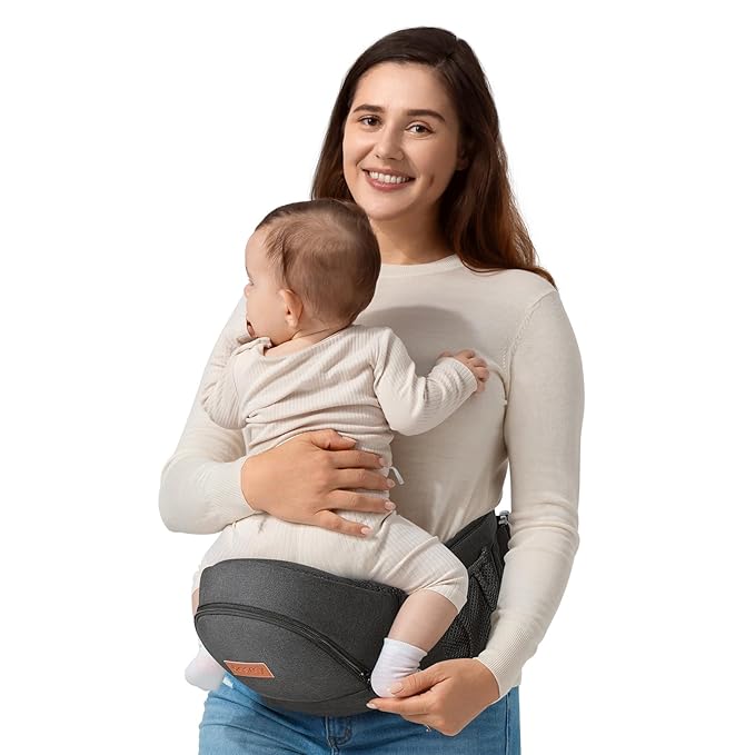 besrey Baby Hip Carrier, Adjustable Waist Belt Carrier, Ergonomic M Position Baby Hip Seat Carrie, Up to 44lb, Easy Fold Up, Infant Hipseat with Fanny Pack-CubbioJoy