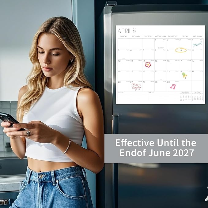 2025-2027 Magnetic Fridge Calendar 21 Monthly Magnetic Calendar for Refrigerator Planner Runs from October 2025 Until June 2027 Easy Organizing Markers Tearable (Simplicity)-CubbioJoy