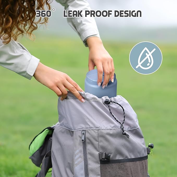 26oz Soup Thermo for Hot Food Kids with Buckle Lid Insulated Vacuum Food Jar Wide Mouth Leakproof Stainless Steel Lunch Container (Blue)-CubbioJoy