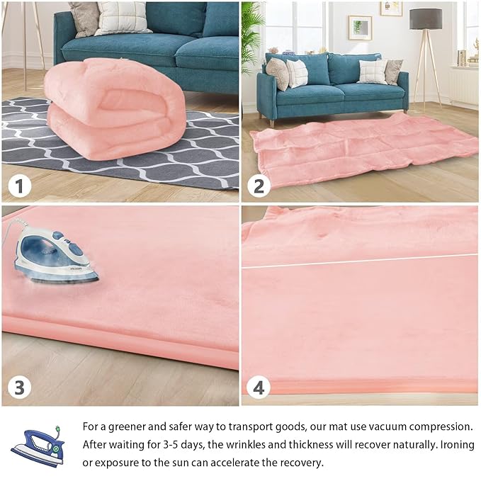 Baby Play Mat for Floor Tummy Time Mat Nursery Rug Muscle Mat Area Rug Playroom Rug Tatami Mat 9'2"x6'7" Memory Foam 1.3" Thick Crawling Mat for Babies,Toddlers, Infants, Kids,Floor Mat(Pink)-CubbioJoy