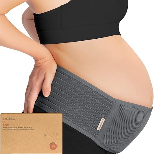 KeaBabies Maternity Belly Bands for Pregnant Women - Soft & Breathable Pregnancy Belly Support Band, Adjustable Maternity Belt for Back, Pelvic Support, Comfortable, Easy to Use (Mystic Gray, M/L)-CubbioJoy