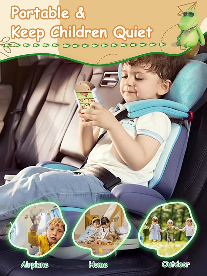 16-Piece Rotating Puzzles for Kids 4-6, Toddlers Puzzles 2-4, Road Trip, Airplane Activities Game, Travel Toys - Brain Teaser, Fine Motor Skills - Birthday Gifts Boys & Girls - Animals-CubbioJoy