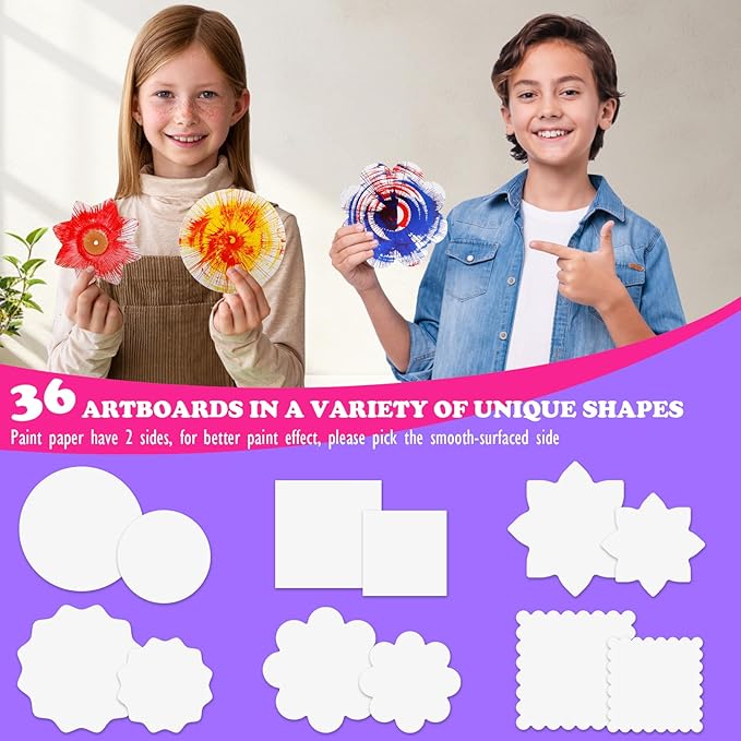 Arts and Crafts for Kids Ages 4-8,Paint Spin Art Machine Kit,Art Craft Set for 6-9 Year Old,Cool Painting Spinner Toys Kits Set,Art Supplies Birthday Gifts for Boy Girl Ages 6 7 8 9 10 11 12 Purple-CubbioJoy