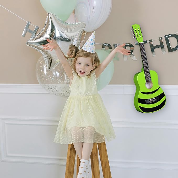 ADM Beginner Acoustic Classical Guitar Nylon Strings Wooden Guitar Bundle Kit for Kid Boy Girl Student Youth Guitarra Online Lessons with Starter Accessories (30 Inch, Geen)-CubbioJoy