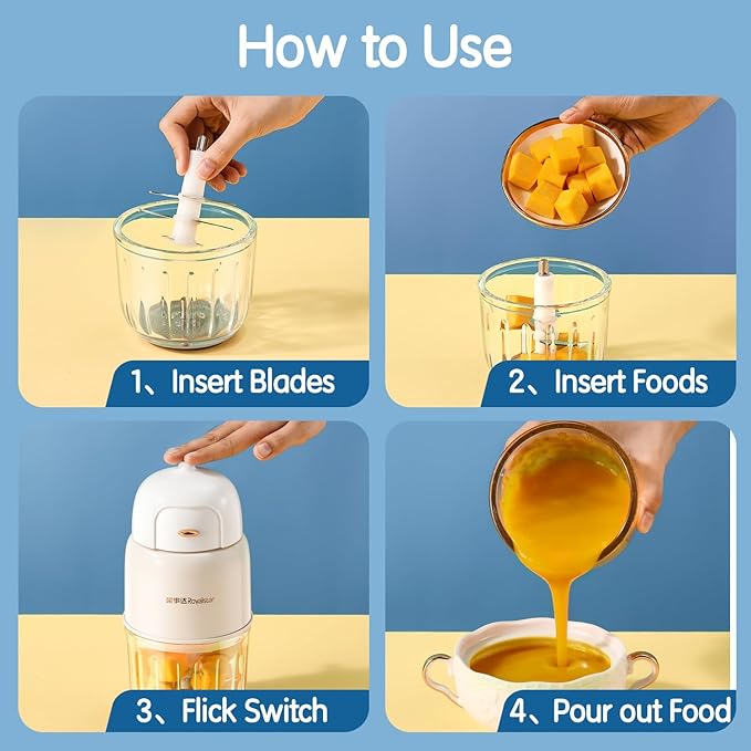 Baby Food Maker - Baby Food Processor for Baby Food, Fruit, Vegatable, Meat, Baby Food Puree Maker Make Fresh and Nutritious Meals for Your Little One, Mini, White, PY-892-CubbioJoy