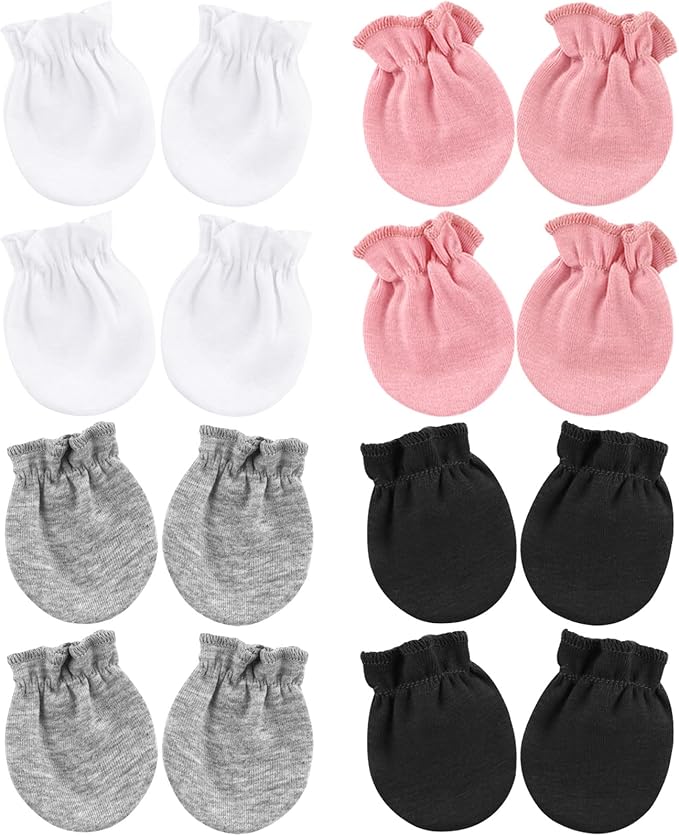 BQUBO Newborn Infant Toddler Mittens No Scratch Cotton Elastic Wrist Gloves Hypoallergenic for 0-6 Months Baby Boys Girls-CubbioJoy