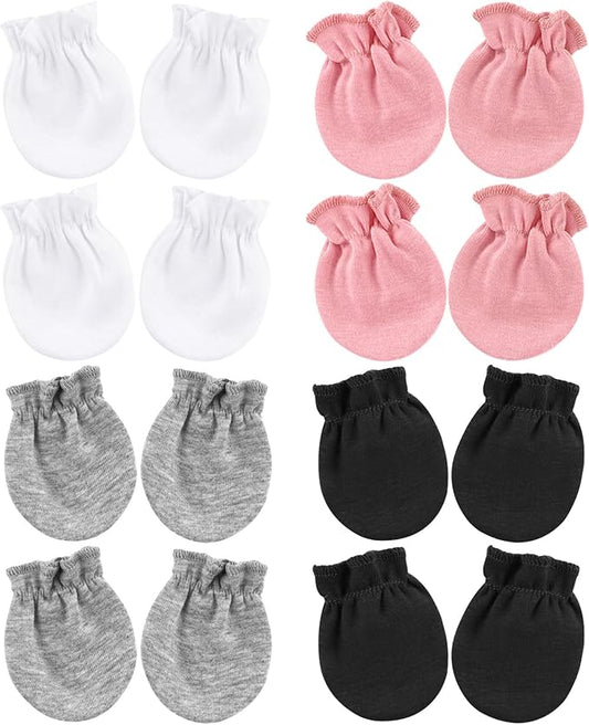 BQUBO Newborn Infant Toddler Mittens No Scratch Cotton Elastic Wrist Gloves Hypoallergenic for 0-6 Months Baby Boys Girls-CubbioJoy