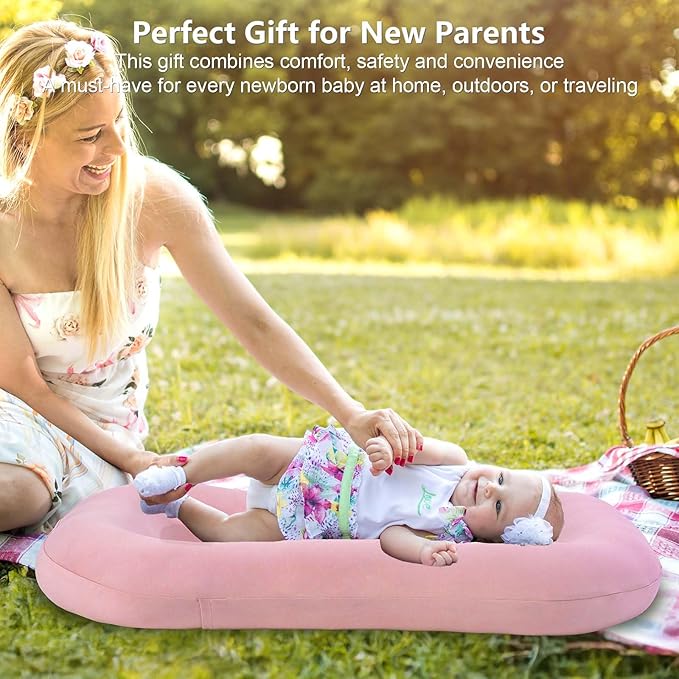 Baby Lounger, Baby Lounger for Newborn 0-12 Months, Portable Infant Lounger Soft Cotton Breathable for Home & Travel (Grey)-CubbioJoy