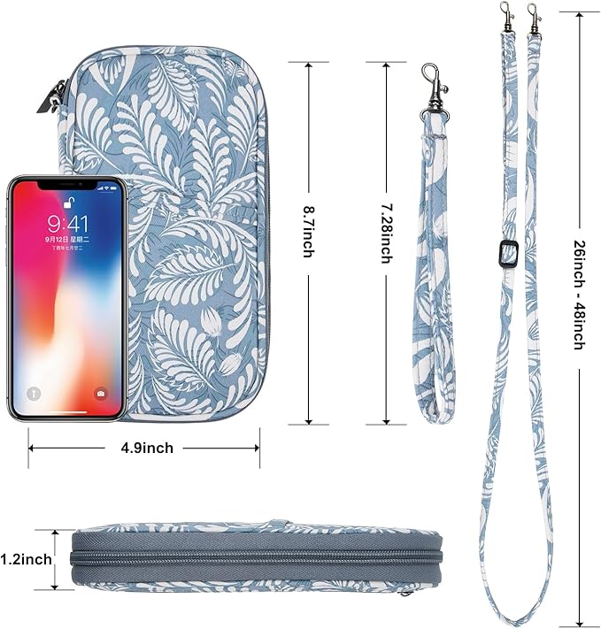 jiemei RFID Family Passport Wallet Holder Waterproof, Travel Document Organizer Credit Card Clutch Bag for Men Women (RFID Leaf)-CubbioJoy