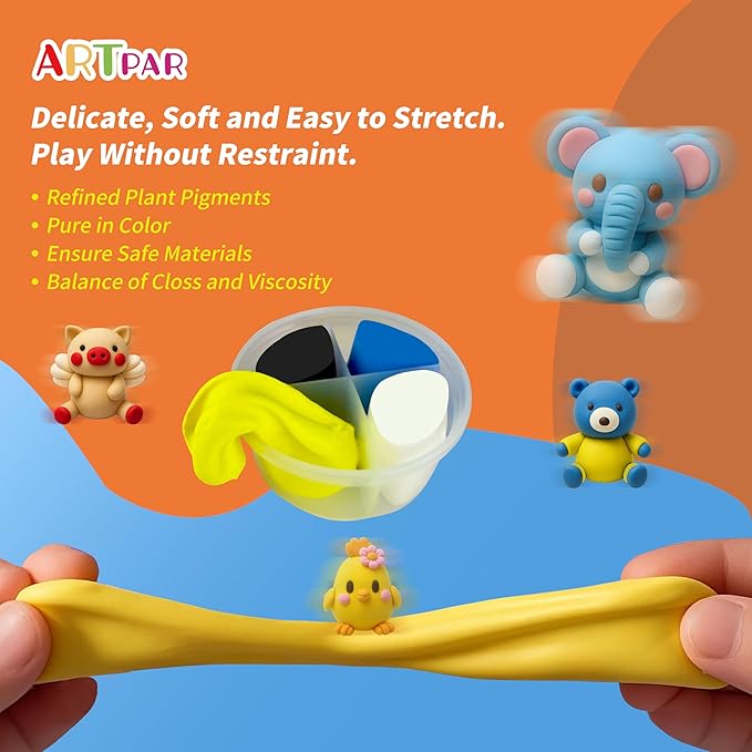 Air Dry Clay Kits for Kids-Modeling Magic Clay,12 Animals DIY Molding Clay Art Crafts Set,Ultra Light & Soft, Safe & Non-Toxic with Sculpting Tools & Tutorials, Unique Gifts for Boys & Girls-CubbioJoy