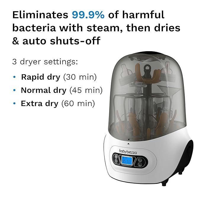 Baby Brezza Baby Bottle Sterilizer and Dryer Machine – Electric Steam Sterilization - Universal Fit - Pacifiers, Glass, Plastic, and Newborn Feeding Bottles-CubbioJoy