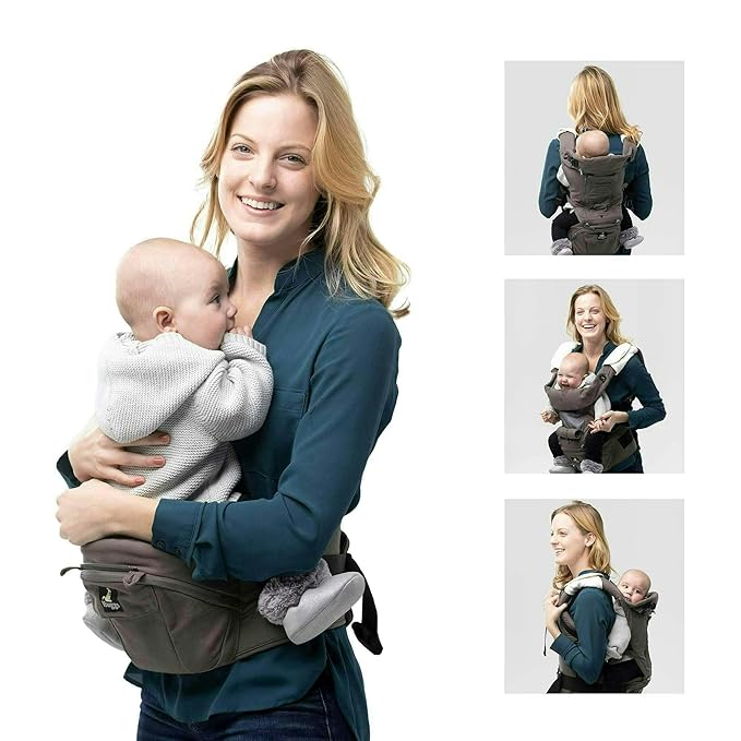 Abiie HUGGS 3-in-1 Baby Carrier with Hip Seat - Front Facing, Hip Hugger, Back Baby Carrier - Healthy Sitting (M) Position, 3 Mos.-Toddler - Buckle Type Closure - Approved by US Safety Standards-CubbioJoy