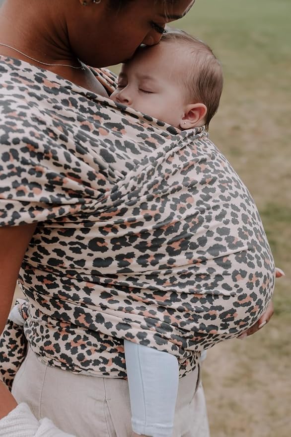 Boba Baby Wrap Carrier - Original Baby Carrier Wrap Sling for Newborns - Baby Wearing Essentials - Newborn Wrap Swaddle Holder, Newborn to Toddler Infant Sling (Leopard)-CubbioJoy