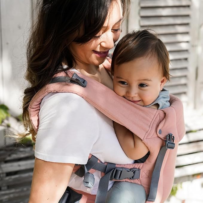Beco Baby Gemini Newborn to Toddler Carrier - Front, Back and Hip Seat, Backpack & Front With Adjustable Seat, Ergonomic Holder 7-35lbs (Pink Linen)-CubbioJoy