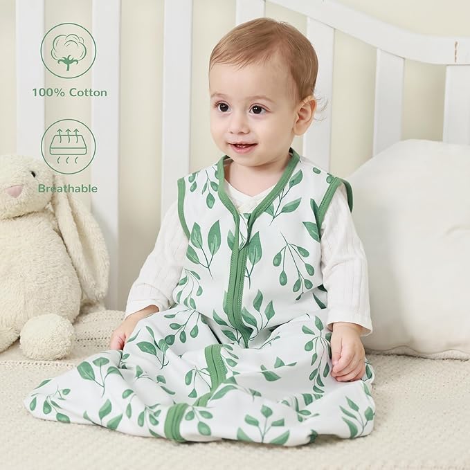 JELLYMONI Baby Sleep Sack 6-12 Months 100% Cotton Wearable Blanket, 0.5 TOG Soft Lightweight Toddler Sleeping Sack 3 Pack 2-Way Zipper Newborn Sleep Sacks-CubbioJoy