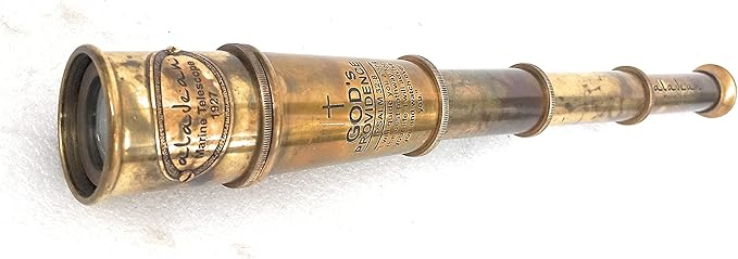 ALADEAN Vintage Spyglass Telescope Engraved PSALM 32:8 - Find Best Pathway - Inspirational Gifts Meaningful Gift Gadget Functional 16" Brass Spyglass with Brilliant Magnification in Gift Box-CubbioJoy