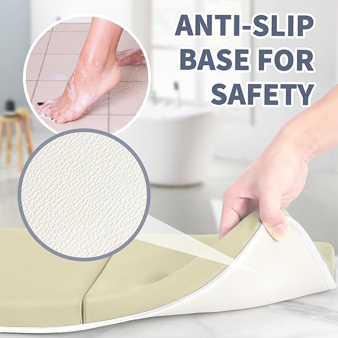 URMYWO Bath Kneeler and Elbow Rest Pad Set - 1.5" Thick Baby Bath Kneeler Pads with Toys Organizer, Anti-Slip Cozy Knee & Arm Support Bathtub Mat, Quick Dry Kneeling Pad for Baby Bath Time-CubbioJoy