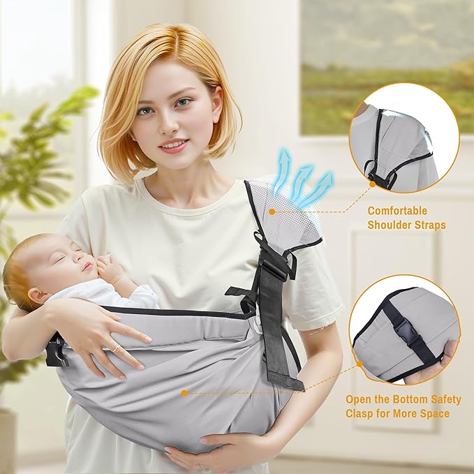 Baby Carrier Newborn to Toddler,Adjustable Baby Sling Carrier,Comfortable and Lightweight Toddler Carrier for 25-60 lbs,Ideal for Shopping Travelling-CubbioJoy