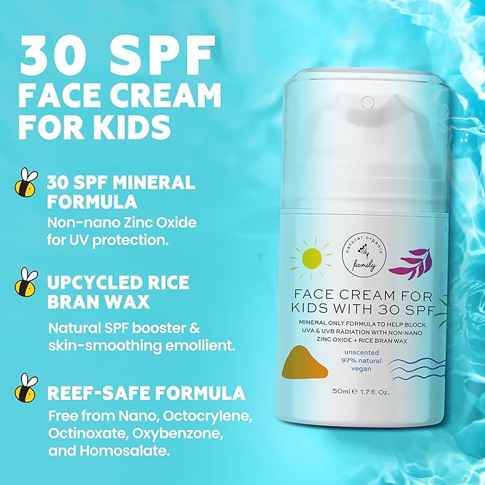 Kid Face Sunscreen Moisturizer with SPF – SPF 30 Mineral Face Sunscreen – Lightweight, Non-Greasy, Reef-Safe with Zinc Oxide & Niacinamide – Broad-Spectrum UV Protection – Daily Moisturizer for Kids-CubbioJoy