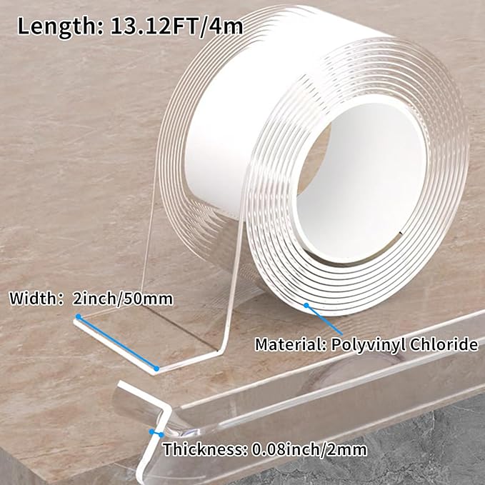 13.12 FT Edge Corner Protector Baby Proofing,Soft Clear Furniture Table Corner Guard & Edge Safety Cabinet Door Bumper,Crib Bumpers,Wall Protector(Width 2 in，Thickness 0.08 in)-CubbioJoy