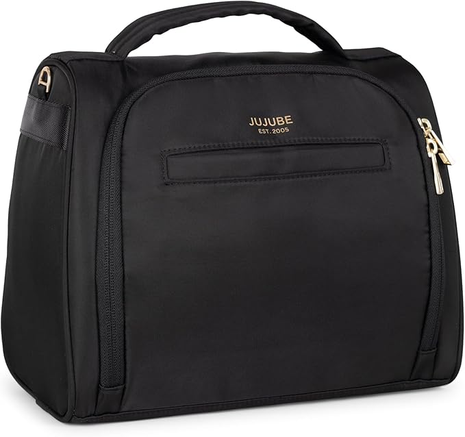 JuJuBe New Insulated Bottle Bag, Breastmilk Storage Bag for Baby Bottles, Travel Insulated Waterproof Lunch Bag or Cooler Bag for Nursing, Milk, Food, Baby Formula, Snacks, Black, Mothers Day Gift-CubbioJoy