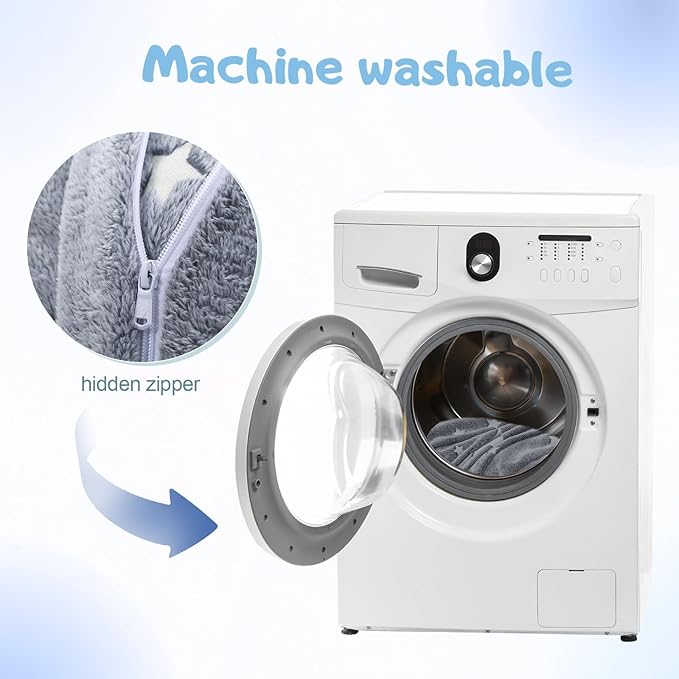 COMAX Kids Bean Bag Chair Turn into Beanbag Bed, Unicorn Toddler Bean Chair for Girl Boy Sleeping, Lazy Children Sofa Couch with Filler, Convertible Child Floor Mattress, Glowing Grey Star-CubbioJoy