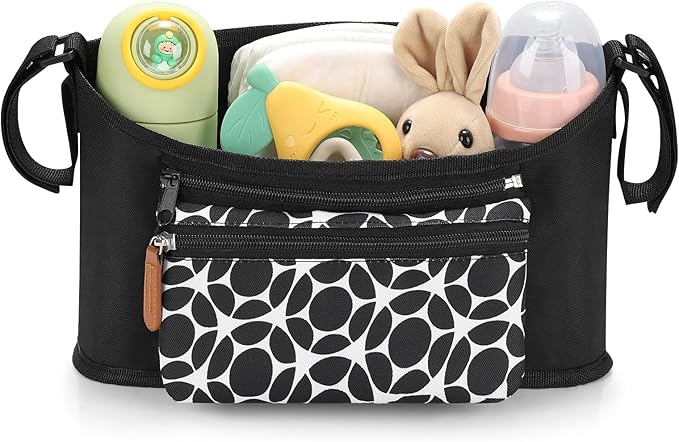 Accmor Universal Stroller Organizer with Detachable Phone Bag, Stroller Bag Caddy Organizer Stroller Accessories for Uppababy, Baby Jogger, Nuna, Doona, Britax Strollers-CubbioJoy