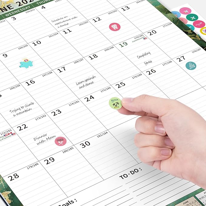 2025 Calendar, Wall Calendar 2025-2026 (17"x22") with Lines, Monthly Calendar from Jul 2025 to Dec 2026, 18 Month Vertical Large Monthly Family Calendar 2026 for Wall, Calendario 2026-CubbioJoy