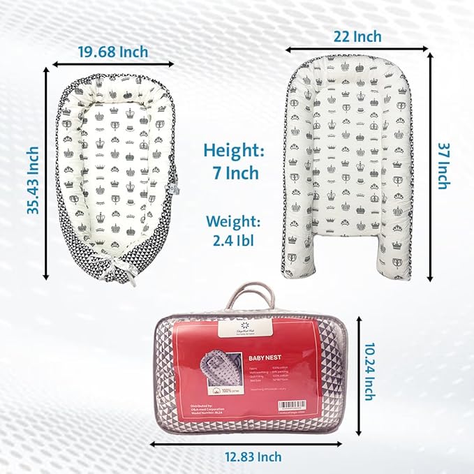 Baby Lounger – Portable Baby Lounger Pillow & Adjustable Baby Nest for 0-24 Months, Soft Infant Floor Seat & Breathable Infant Lounger for Home & Travel-CubbioJoy