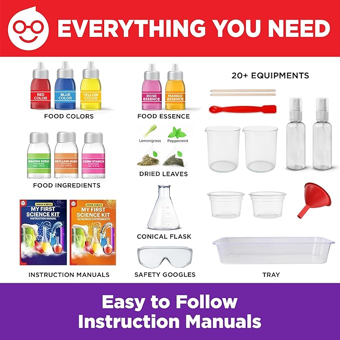 Doctor Jupiter My First Science Kit for Kids Ages 4-5-6-7-8 | Birthday Gift Ideas for 4+ Year Old Boys & Girls | Toy Stem Kit with 100+ Experiments | Learning & Educational Projects-CubbioJoy