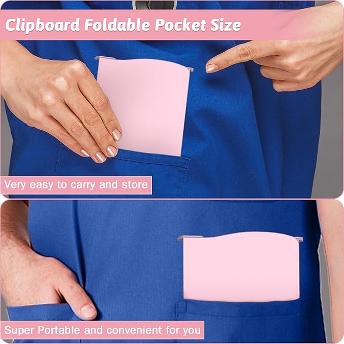 Clipboard Foldable Without Edition Cheat Sheets Aluminum 3 Layers Foldable Clipboards Pocket Size Profile Clip Clipboards Notepad for Students, Nurses,Contractor Trucker Driver-CubbioJoy