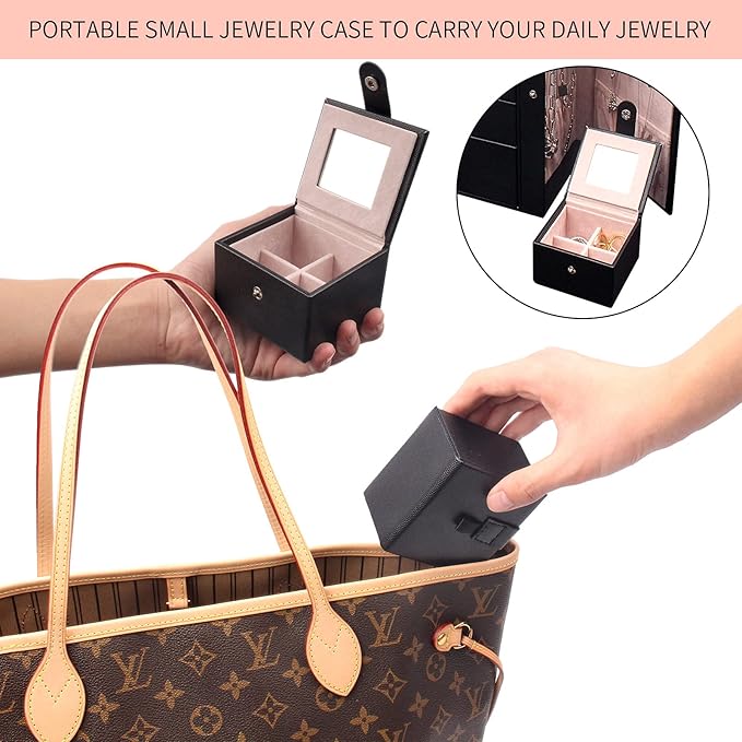 6 Tier Jewelry Box, Jewelry Case with 5 Drawers, Large Storage Capacity, with Mirror, Lockable, Jewelry Storage Organizer, Gift for Loved Ones-CubbioJoy