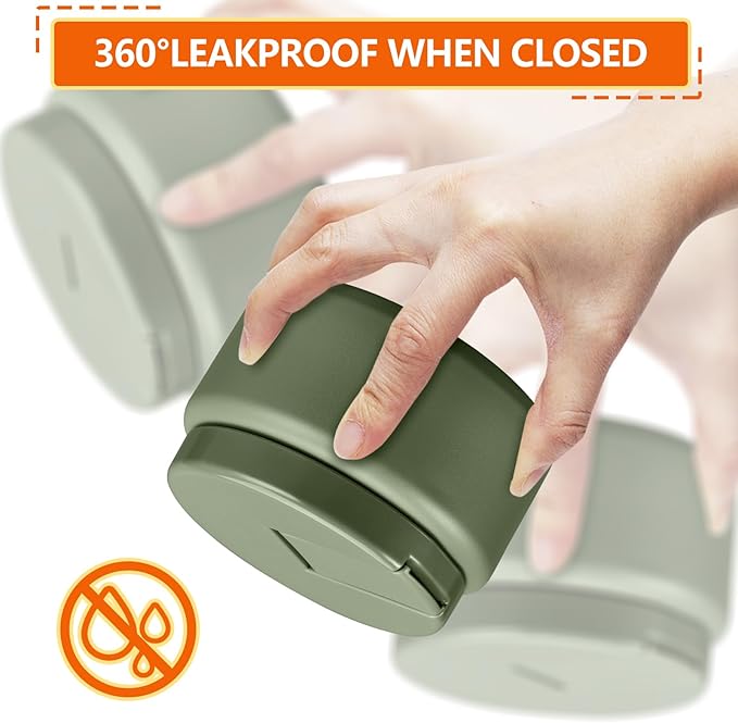 13.5oz Kids Thermos for Hot Food, Insulated Vacuum Food Jar with Buckle Lid, Stainless Steel Wide Mouth Leak Proof Insulated Lunch Container for School Picnic Travel, Green-CubbioJoy