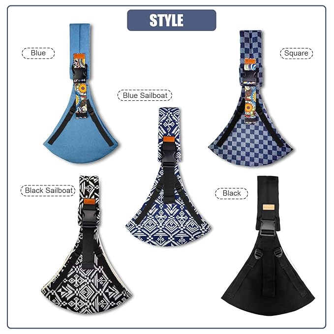 Baby Sling Carrier 2025 Baby Carrier Newborn to Toddler Sling Lightweight Baby Carrier Sling with Adjustable Straps Toddler Carrier Baby Wrap Sling for 10-30 lbs(Blue Sailboat)-CubbioJoy