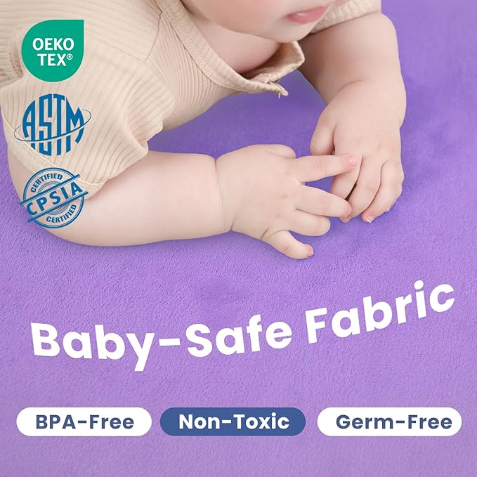 Baby Play Mat for Floor,1.3" Thick Memory foam Tummy Time Mat for Toddlers,Infants,kids,Water-Repellent Soft Nursery Rug,Extra Large Non Slip for Crawling&Yoga,Tatami Style for Living Room(Lavender)-CubbioJoy