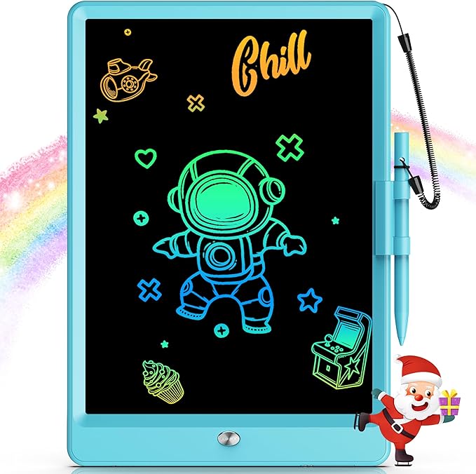 Bravokids Toys for 3-6 Years Old Girls Boys, LCD Writing Tablet 10 Inch Doodle Board, Electronic Drawing Pads, Educational Birthday Gift for 3 4 5 6 7 8 Years Old Kids Toddler (Blue)-CubbioJoy