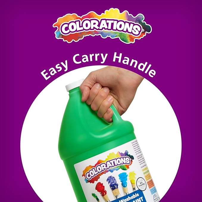Colorations Paraben-Free Washable Tempera Paint for Kids - 1 Gallon Value Size. Vibrant Orange, Non-Toxic and Made in The USA-CubbioJoy