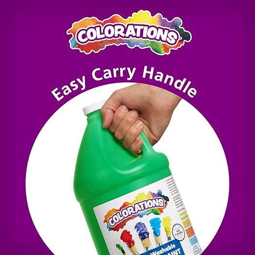 Colorations Paraben-Free Tempera Paint for Kids - 1 Gallon, Vibrant Green. Non-Toxic and Made in the USA, Classroom Must Haves, Bulk Arts and Crafts Supplies-CubbioJoy