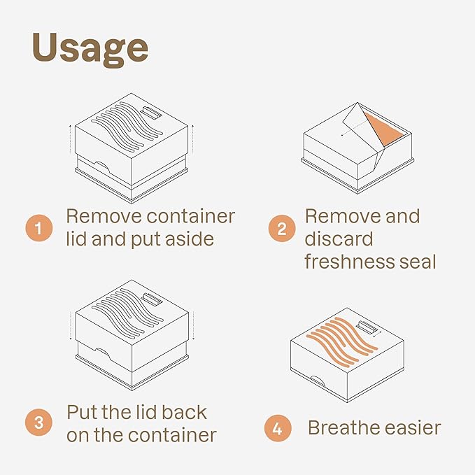 ATTITUDE Air Purifier, Activated Carbon Freshener, Odor Remover, Plant and Mineral-Based, Vegan, Lavender, 8 Ounces (Pack of 12)-CubbioJoy