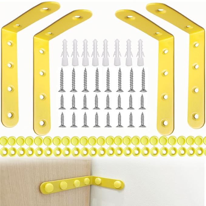 Anti Tip Furniture Anchors for Baby Pet Proofing,Furniture Wall Anchor Furniture Dresser Bookshelf Falling Prevention Device for Children (Yellow)-CubbioJoy