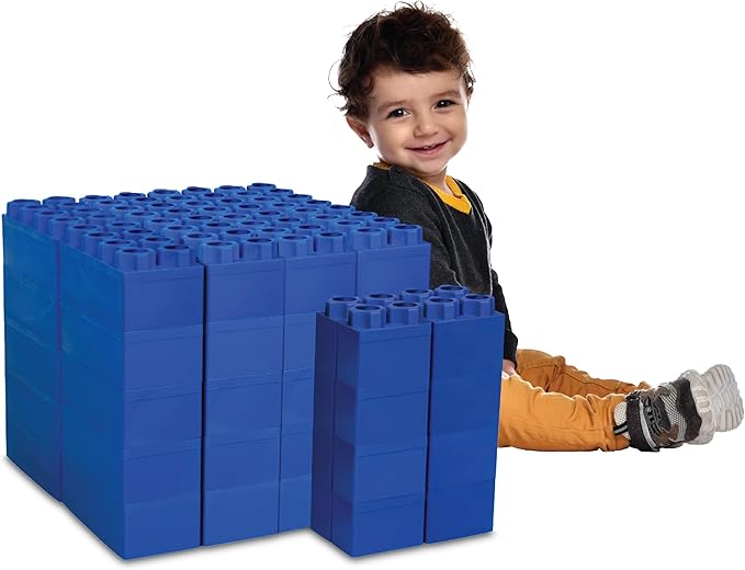 Big Blocks for Kids Ages 4-8 — Indoor & Outdoor Blocks Kids Games — Blue Large Building Blocks - 48 pc-CubbioJoy