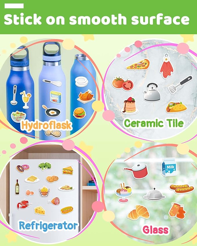 Benresive Reusable Sticker Book for Toddlers 2-4 Years, Fun Travel Stickers for Kids, Waterproof Sticker Books for Toddlers 1-3, Crafts Activities for Todddlers 1-3 2-4 3-5 - Kitchen-CubbioJoy