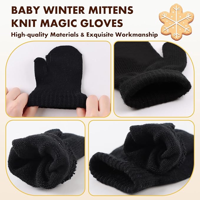 Baby Winter Mittens Toddler Stretch Knit Gloves Magic Warm Glove for Baby Boys Girls-CubbioJoy