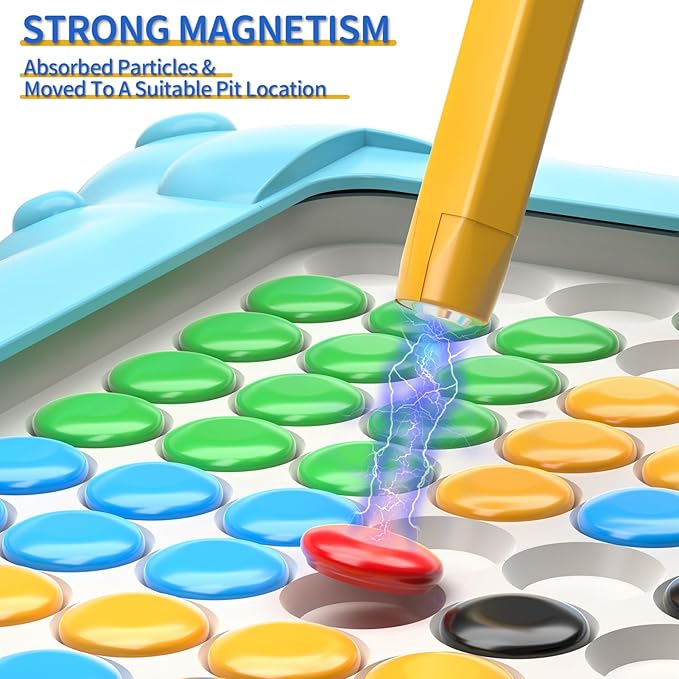 2-IN-1 Large Magnetic Drawing Board for Toddlers Kids, Magnetic Color and Number Maze, Magnetic Dot Art Board for Kids, Montessori Education Travel Toys for Boys Girls Age 3 4 5 6 7 8 Years Old-CubbioJoy