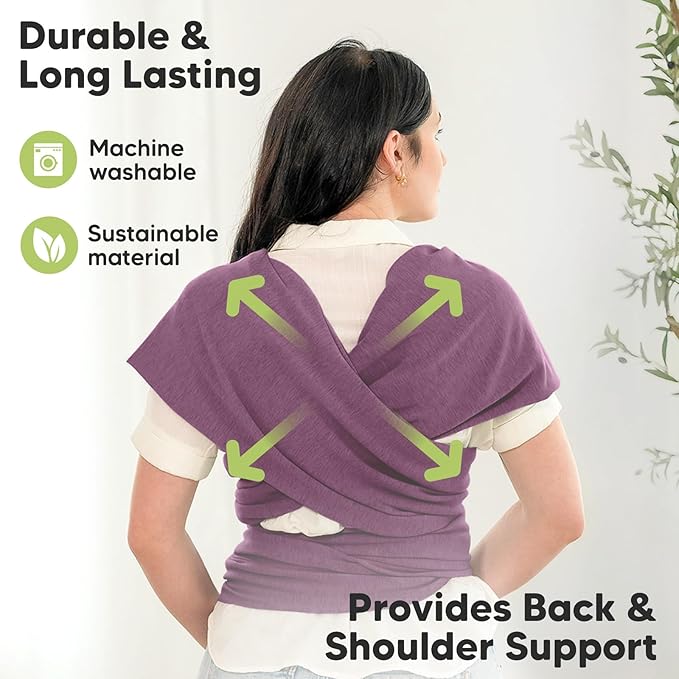 KeaBabies Baby Wrap Carrier - All in 1 Original Baby Carrier Newborn to Toddler Sling, Easy to Wear, Hands Free Bonding, Lightweight, Breathable Infant Wraps (Dark Mauve)-CubbioJoy